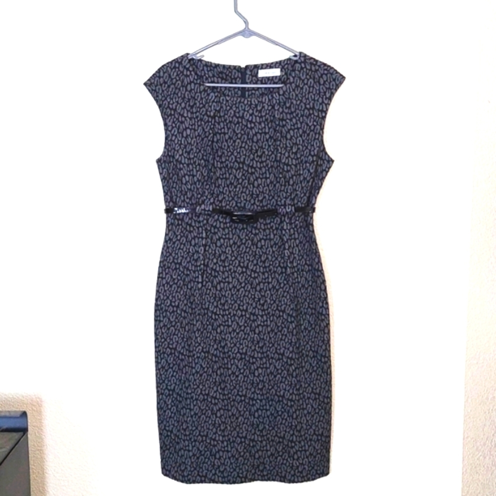 Calvin Klein black and gray dress with cap sleeves, 8
